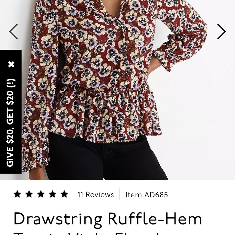 MADEWELL Drawstring Ruffle Hem Top - Picture 8 of 9